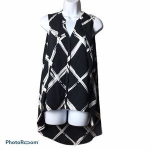 KAARI Blue Button Down Sleeveless Top